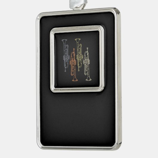 Trumpets Vintag Rahmen-Ornament Silber (Links)