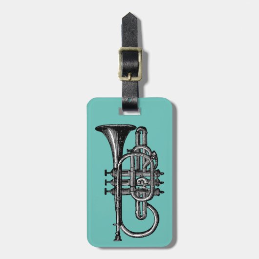 Trumpett-Player Gepäckanhänger (Vorderseite vertikal)