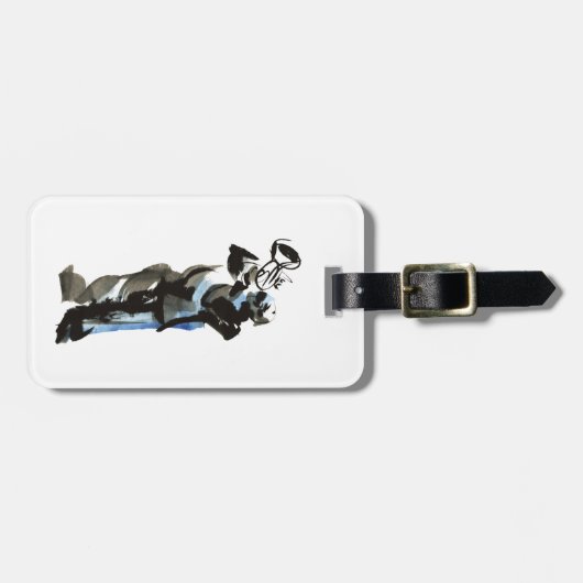 Trumpett-Player Gepäckanhänger (Vorderseite horizontal)