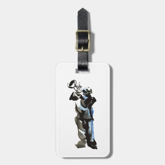 Trumpett-Player Gepäckanhänger (Vorderseite vertikal)