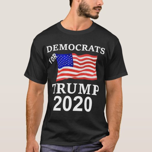 Trumpf 2020 Demokraten für Trumpf-Flagge T-Shirt (Vorderseite)