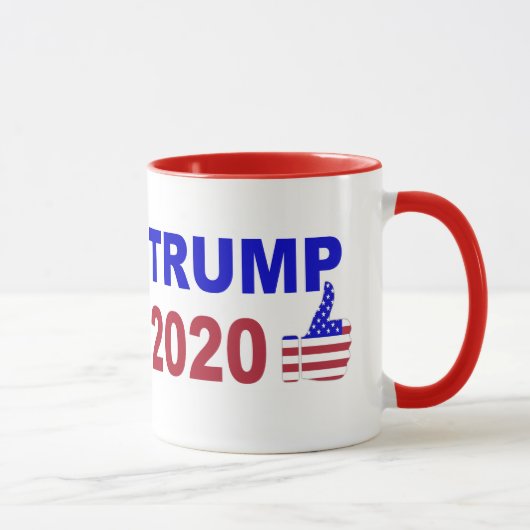 Trumpf 2020 greift herauf rotes weißes und blau ab tasse (Rechts)
