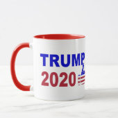 Trumpf 2020 greift herauf rotes weißes und blau ab tasse (Links)
