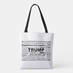 Trumpf 2020, warum ich für Trumpf 2020 wähle Tasche