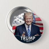 Trumpf - amerikanische Flagge Button (Vorne & Hinten)