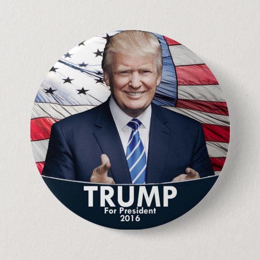 Trumpf - amerikanische Flagge Button (Vorderseite)