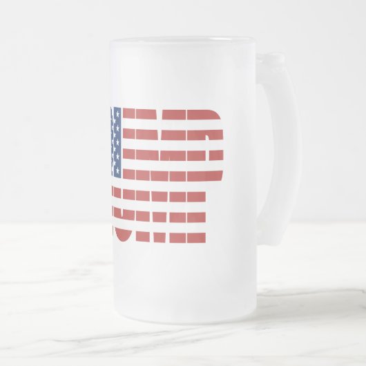 TRUMPF amerikanische Flagge Mattglas Bierglas (VorderseiteRechts)