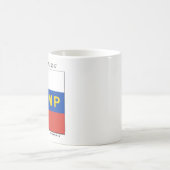 Trumpf auf russischen Flagge TRUMPF-PENNYS Kaffeetasse (Mittel)