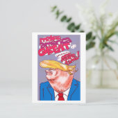 Trumpf-Cartoon-Portrait Postkarte (Stehend Vorderseite)