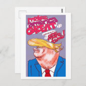 Trumpf-Cartoon-Portrait Postkarte (Vorne/Hinten)