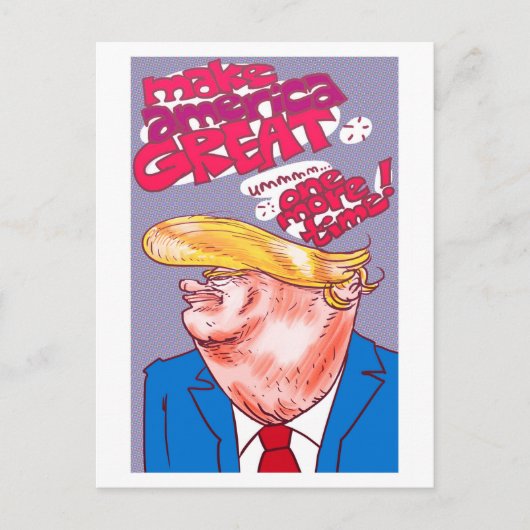 Trumpf-Cartoon-Portrait Postkarte (Vorderseite)