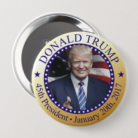 Trumpf-Einweihungs-Knopf Button (Vorne & Hinten)