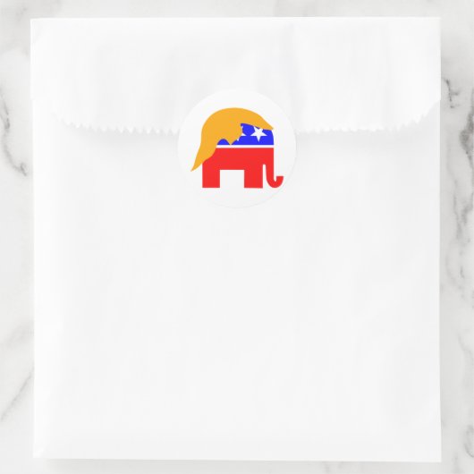 Trumpf-Elefant Runder Aufkleber (Tasche)