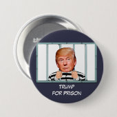 "Trumpf für Gefängnis" mit Trumpf hinter Gittern Button (Vorne & Hinten)