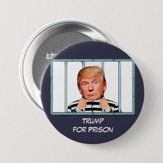 "Trumpf für Gefängnis" mit Trumpf hinter Gittern Button (Vorne & Hinten)