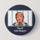"Trumpf für Gefängnis" mit Trumpf hinter Gittern Button (Vorderseite)
