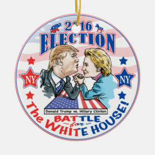 Trumpf gegen Hillary 2016 Keramikornament