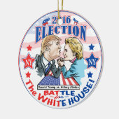 Trumpf gegen Hillary 2016 Keramikornament (Links)