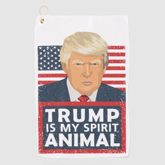 Trumpf ist mein lustiges Geist-Tier Golfhandtuch (Vorderseite)