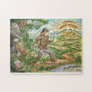 Trumpf-neues Jahr-Ben-Garnison-Cartoon-Puzzlespiel Puzzle