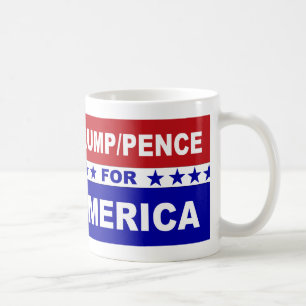 Trumpf-Pennys für rotes weißes Amerikas und blau Kaffeetasse