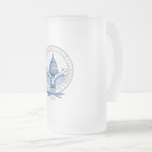 Trumpf-Pennys-Präsident Inaugural Logo Mattglas Bierglas (VorderseiteRechts)