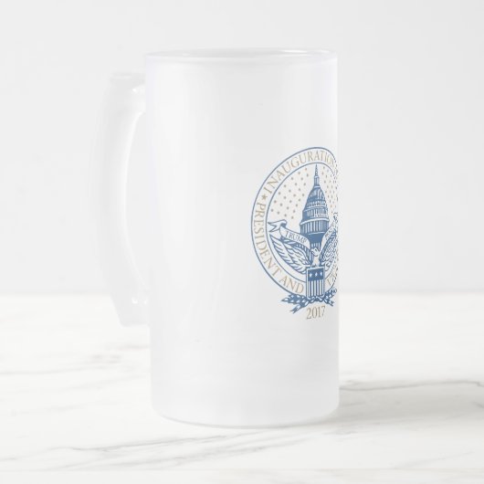 Trumpf-Pennys-Präsident Inaugural Logo Mattglas Bierglas (Vorderseite Links)
