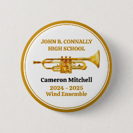 Trumpf Player High School Band Gold Personalisiert Button