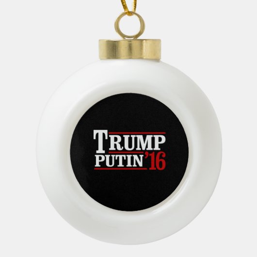 Trumpf Putin 2016 Keramik Kugel-Ornament (Vorderseite)
