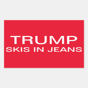Trumpf-Skis in den Jeans Rechteckiger Aufkleber