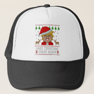 Trumpf stellen Weihnachten große wieder hässliche Truckerkappe