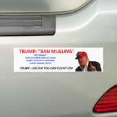 TRUMPF: VERBOT-MOSLEMS AUTOAUFKLEBER (Auf Auto)