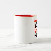 Trumpf-Warnung - spielt nicht gut Zweifarbige Tasse (Mittel)