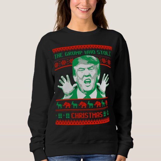 Trumpf-Weihnachten - der Grump, der Weihnachten Sweatshirt (Vorderseite)