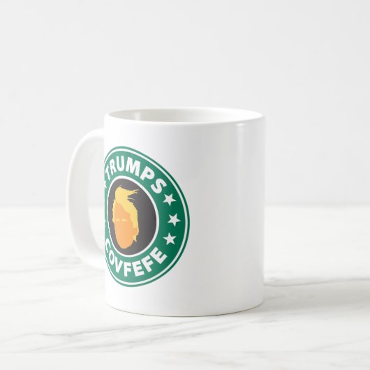 Trümpfe Covfefe Kaffeetasse (Vorderseite Links)