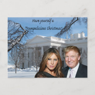 Trumphafte Weihnachten aus Donald und Melania Postkarte