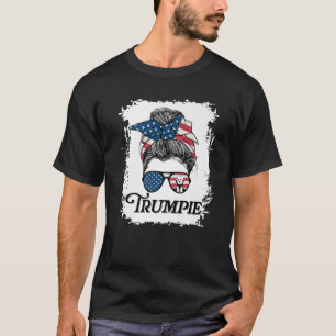 Trumpie Anti Biden Kundgebung Wear Messy Bun Hair T-Shirt