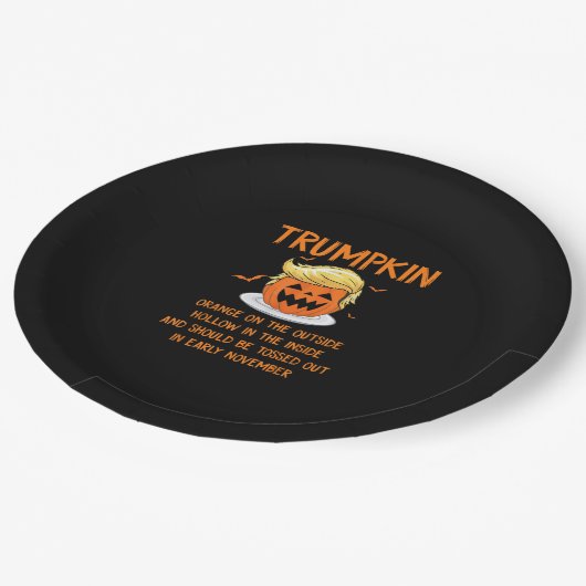 Trumpkin Anti-Halloween-Geschenke Pappteller (Schrägansicht)