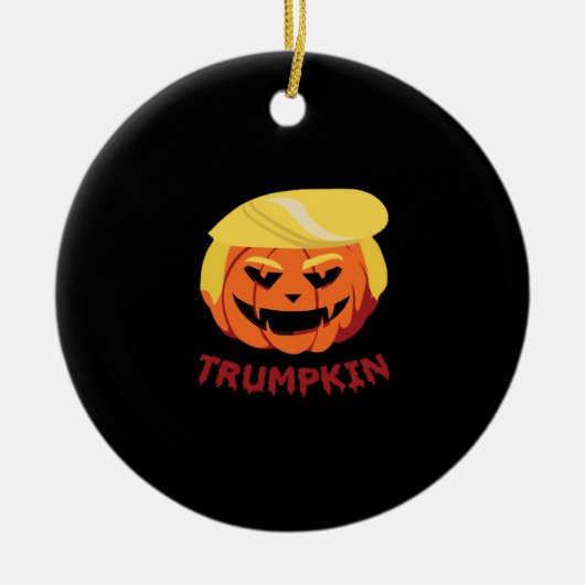 Trumpkin Beängstigendes Halloween-Geschenk Classic Keramik Ornament (Vorne)