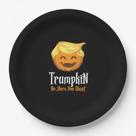 Trumpkin Boo Sheet Funny Halloween Pappteller (Vorderseite)