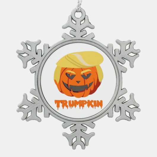 Trumpkin Classic - Der grundlegende Herbst Schneeflocken Zinn-Ornament (Vorderseite)