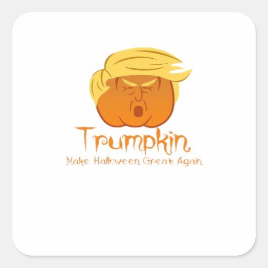 Trumpkin Classic & Funny Design zu Halloween Quadratischer Aufkleber (Vorderseite)