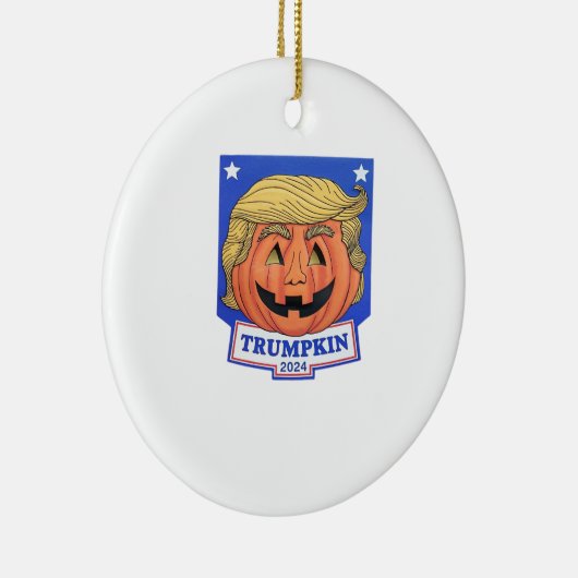 Trumpkin Classic - Funny Halloween Zitat Keramik Ornament (Rechts)