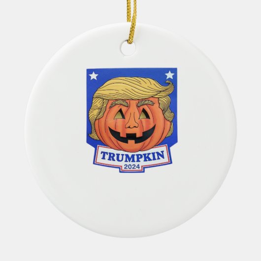 Trumpkin Classic - Funny Halloween Zitat Keramik Ornament (Vorne)