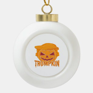 Trumpkin Classic - Pumpkin President Style Keramik Kugel-Ornament