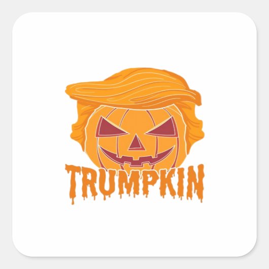 Trumpkin Classic - Pumpkin President Style Quadratischer Aufkleber (Vorderseite)