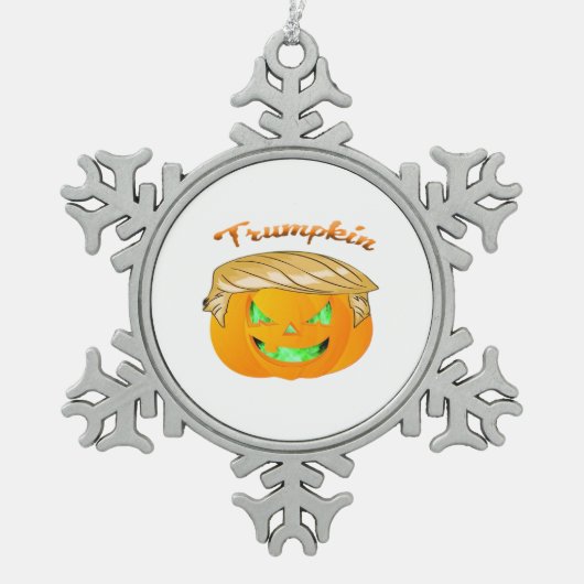 Trumpkin Classic - Sloth in einem MAGA-Hut Schneeflocken Zinn-Ornament (Vorderseite)