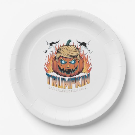 Trumpkin Classic - Spooky Pumpkin Design Pappteller (Vorderseite)
