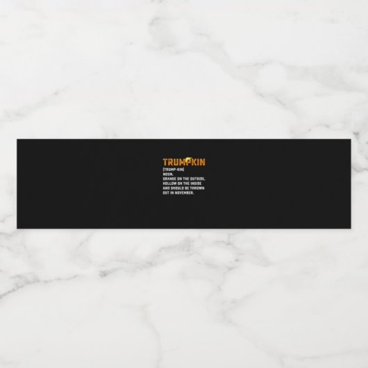 Trumpkin Funny Anti Pumpkin Wasserflaschenetikett (Einzelnes Label)