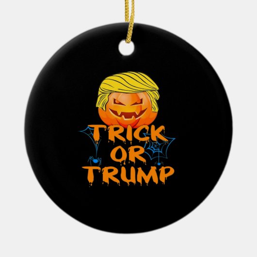 Trumpkin Funny Design zu Halloween Keramik Ornament (Vorne)